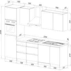 Respekta Premium Küchenzeile GLRP280HESWOES Grifflos 280 Cm Weiß Eiche Säger. NB 30 Respekta Premium Küchenzeile GLRP280HESWOES Grifflos 280 Cm Weiß Eiche Säger. NB -KüchenTraum 7014632 4384 8