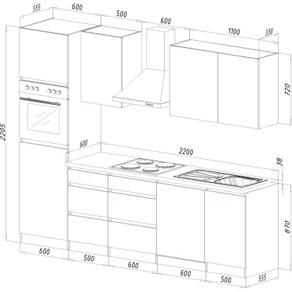 Respekta Premium Küchenzeile GLRP280HESWOES Grifflos 280 Cm Weiß Eiche Säger. NB 11 Respekta Premium Küchenzeile GLRP280HESWOES Grifflos 280 Cm Weiß Eiche Säger. NB – Bild 9