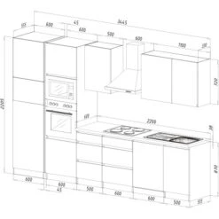 Respekta Premium Küchenzeile GLRP345HESWGKEOES Grifflos 345 Cm Weiß Eiche NB -KüchenTraum 7014707 4384 9