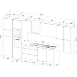 Respekta Premium Küchenzeile GLRP445HESGGKEOES Grifflos 445 Cm Grau Eiche NB -KüchenTraum 7014780 4384 2