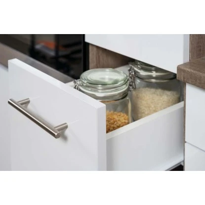 Respekta Küchenzeile Ohne E-Geräte 310 Cm Weiß Seidengl.-Eiche York 7 Respekta Küchenzeile Ohne E-Geräte 310 Cm Weiß Seidengl.-Eiche York – Bild 5