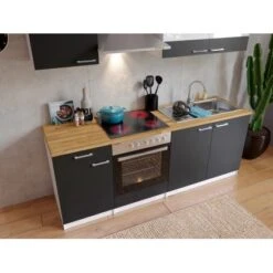 Respekta Küchenzeile KB210WGC 210 Cm Grau-Weiß 12 Respekta Küchenzeile KB210WGC 210 Cm Grau-Weiß -KüchenTraum 7106 4384 neu KB210WGCG 01