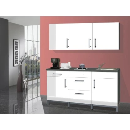 Menke Küchenzeile Rack-Time 1 Weiß Hochglanz 180 Cm 3 Menke Küchenzeile Rack-Time 1 Weiß Hochglanz 180 Cm