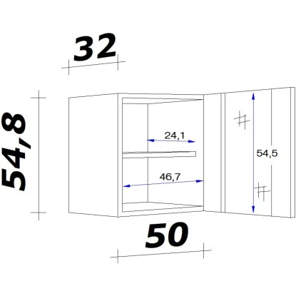 Flex-Well Exclusiv Glas-Hängeschrank Abaco 50 Cm Perlmutt 4 Flex-Well Exclusiv Glas-Hängeschrank Abaco 50 Cm Perlmutt – Bild 2
