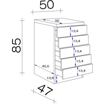 Flex-Well Classic Schubkastenschrank Speed 50 Cm Weiß 4 Flex-Well Classic Schubkastenschrank Speed 50 Cm Weiß – Bild 2