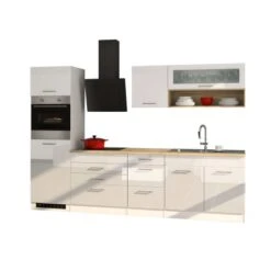 Held Möbel Küchenzeile Mailand 290 Cm Weiß Hochglanz-Weiß Matt Mit E-Geräten -KüchenTraum 7395 11016600 574.1.6210 1