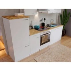 Respekta Küchenzeile KB270WWC 270 Cm Weiß -KüchenTraum 7404 4384 neu KB270WWCG 03