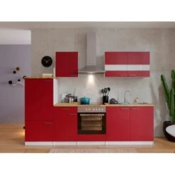 Respekta Küchenzeile KB270WRC 270 Cm Rot-Weiß -KüchenTraum 7461 4384 neu KB270WRCG 02