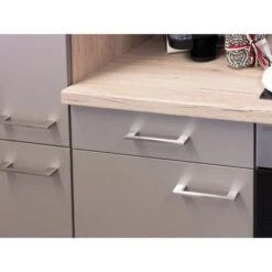 Flex-Well Küchenzeile Arizona 210 Cm Quarz Cubanit-San Remo Eiche -KüchenTraum 7495922 4464 aplgriffe