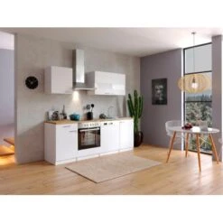 Respekta Küchenzeile KB220WWC 220 Cm Weiß