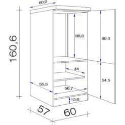 Flex-Well Exclusiv Demi-Geräteumbauschrank Valero 60 Cm Hochglanz Weiß -KüchenTraum 756420 4051 5 6