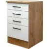 Flex-Well Exclusiv Schubkastenunterschrank Vintea 50 Cm Magnolie Matt-L. Oak