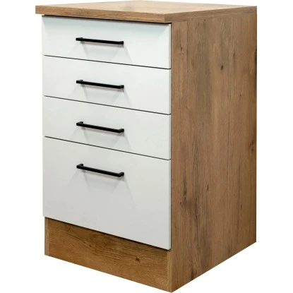 Flex-Well Exclusiv Schubkastenunterschrank Vintea 50 Cm Magnolie Matt-L. Oak 3 Flex-Well Exclusiv Schubkastenunterschrank Vintea 50 Cm Magnolie Matt-L. Oak