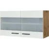 Flex-Well Exclusiv Glas-Oberschrank Vintea 100 Cm Magnolie Matt - Lancelot Oak -KüchenTraum 756461 4051 HGH100Vintea K