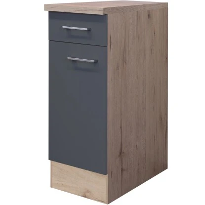 Flex-Well Exclusiv Unterschrank Morena 30 Cm Basaltgrau Matt - San Remo Eiche 3 Flex-Well Exclusiv Unterschrank Morena 30 Cm Basaltgrau Matt - San Remo Eiche