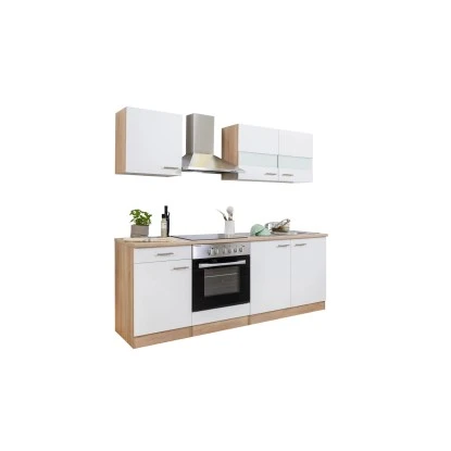 Respekta Küchenzeile KB210ESWC 210 Cm Weiß-Eiche Sägerau Nachbildung 5 Respekta Küchenzeile KB210ESWC 210 Cm Weiß-Eiche Sägerau Nachbildung – Bild 3