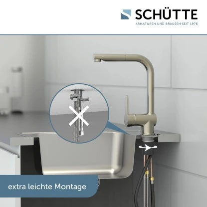 Schütte Spültischarmatur Mit Herausziehbarem Auslauf London Edelstahloptik 11 Schütte Spültischarmatur Mit Herausziehbarem Auslauf London Edelstahloptik – Bild 9