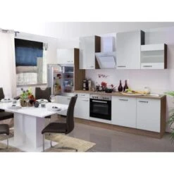 Flex-Well Exclusiv Küchenzeile Valero 280 Cm Hochglanz Weiß-Sonoma Eiche -KüchenTraum 766 4051 g2802302061valero