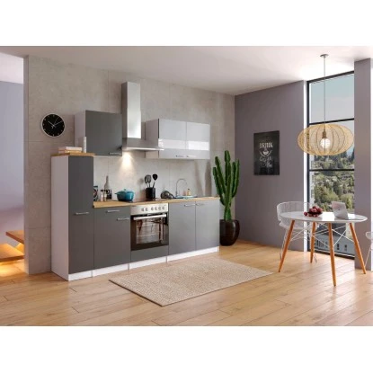 Respekta Küchenzeile KB240WGC 240 Cm Grau-Weiß 3 Respekta Küchenzeile KB240WGC 240 Cm Grau-Weiß