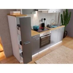 Respekta Küchenzeile KB240WGC 240 Cm Grau-Weiß 12 Respekta Küchenzeile KB240WGC 240 Cm Grau-Weiß -KüchenTraum 7682 4384 neu KB240WGCG 03