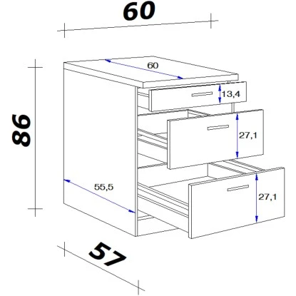 Flex-Well Exclusiv Auszugsunterschrank Valero 60 Cm Hochglanz Weiß - Sonoma Eic 4 Flex-Well Exclusiv Auszugsunterschrank Valero 60 Cm Hochglanz Weiß - Sonoma Eic – Bild 2