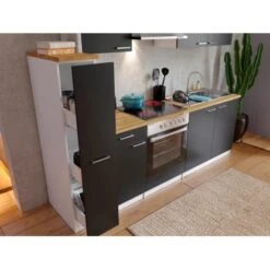 Respekta Küchenzeile KB240WSC 240 Cm Schwarz-Weiß 12 Respekta Küchenzeile KB240WSC 240 Cm Schwarz-Weiß -KüchenTraum 7765 4384 neu KB240WSCG 03