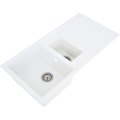 Respekta Einbauspüle Mineralite Houston 100 Cm X 50 Cm Weiß 4 Respekta Einbauspüle Mineralite Houston 100 Cm X 50 Cm Weiß – Bild 2