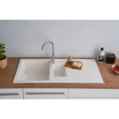 Respekta Einbauspüle Mineralite Houston 100 Cm X 50 Cm Weiß 13 Respekta Einbauspüle Mineralite Houston 100 Cm X 50 Cm Weiß – Bild 11