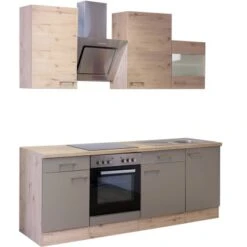 Flex-Well Exclusiv Küchenzeile Arizona 220 Cm Quarz Cubanit-San Remo Eiche Hell -KüchenTraum 7 4051 g2201702040rivafrei