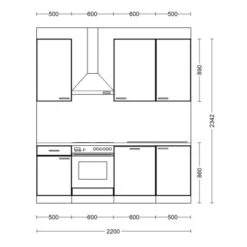 Flex-Well Küchenzeile Joelina 220 Cm Weiß 18 Flex-Well Küchenzeile Joelina 220 Cm Weiß -KüchenTraum 8020521 4051 VM01