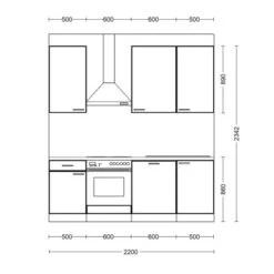 Flex-Well Küchenzeile Lara 220 Cm Anthrazit-San Remo Eiche Hell -KüchenTraum 8020539 4051 VM01