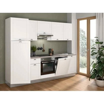 Marinelli Cucine Küchenzeile Anastasia 270 Cm Vormontiert Weiß Mat-Eiche Grau 6 Marinelli Cucine Küchenzeile Anastasia 270 Cm Vormontiert Weiß Mat-Eiche Grau – Bild 4