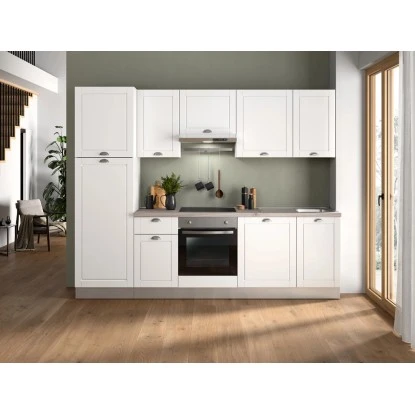 Marinelli Cucine Küchenzeile Anastasia 270 Cm Vormontiert Weiß Mat-Eiche Grau 5 Marinelli Cucine Küchenzeile Anastasia 270 Cm Vormontiert Weiß Mat-Eiche Grau – Bild 3