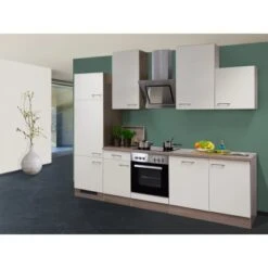 Flex-Well Exclusiv Küchenzeile Eico 280 Cm Magnolienweiß-Tennessee Eiche