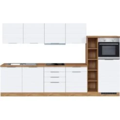 Held Möbel Küchenzeile 330 Cm Matt Weiß-Wotaneiche -KüchenTraum 80 11016600 1026.6291 1a 2