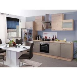 Flex-Well Küchenzeile Arizona 280 Cm Quarz Cubanit-San Remo Eiche -KüchenTraum 81311 4051 g2802302015riva