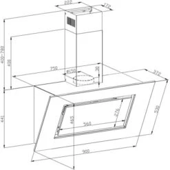 Respekta Backofen-Hauben Set EBDH-SET42090BS 90 Cm Black Steel -KüchenTraum 825077 4384 CH42090BSA 11