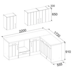 Respekta Premium Winkelküche 220 Cm Landhaus Lärche Weiß Nachbildung -KüchenTraum 8266744 4384 3