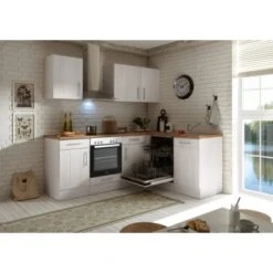 Respekta Premium Winkelküche 220 Cm Landhaus Lärche Weiß Nachbildung -KüchenTraum 8266744 4384 4