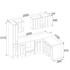 Respekta Premium Winkelküche 250 Cm Landhaus Lärche Weiß Nachbildung -KüchenTraum 8267080 4384 3