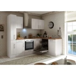 Respekta Premium Winkelküche 250 Cm Landhaus Lärche Weiß Nachbildung -KüchenTraum 8267080 4384 4