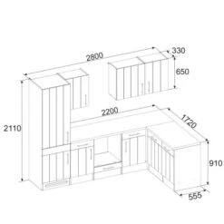 Respekta Premium Winkelküche 280 X 172 Cm Landhaus Lärche Weiß Nachbildung -KüchenTraum 8267098 4384 3
