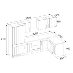 Respekta Premium Winkelküche 310 Cm Landhaus Lärche Weiß Nachbildung -KüchenTraum 8267122 4384 3