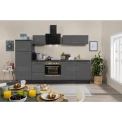 Respekta Premium Küchenzeile 280 Cm Grau Hochglanz-Eiche Grau 18 Respekta Premium Küchenzeile 280 Cm Grau Hochglanz-Eiche Grau -KüchenTraum 8342 RP280EGC Kchenzeile 2