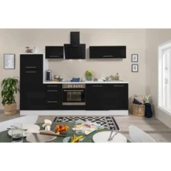 Respekta Premium Küchenzeile 280 Cm Schwarz Hochglanz-Weiß -KüchenTraum 8383 RP280WSC Kchenzeile 2