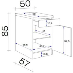Flex-Well Exclusiv Unterschrank Capri 50 Cm Schwarz Matt-Endgrain Oak 9 Flex-Well Exclusiv Unterschrank Capri 50 Cm Schwarz Matt-Endgrain Oak -KüchenTraum 84070254 4051 VM US50 28mm