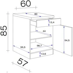 Flex-Well Exclusiv Unterschrank Capri 60 Cm Schwarz Matt-Endgrain Oak 9 Flex-Well Exclusiv Unterschrank Capri 60 Cm Schwarz Matt-Endgrain Oak -KüchenTraum 84070278 4051 VM US60 28mm