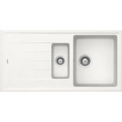 Respekta By Schock Granit-Einbauspüle Columbia 100 Cm X 50 Cm 1,5 Becken Weiß