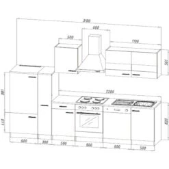 Respekta Küchenzeile KB310WGC 310 Cm Grau-Weiß -KüchenTraum 8451 4384 neu KB310WGCG 04