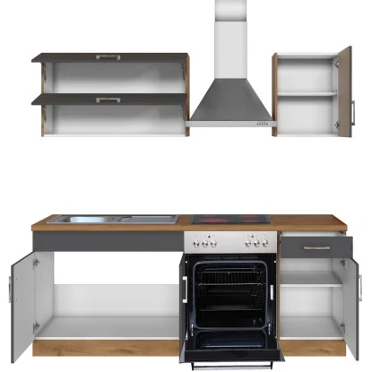 Held Möbel Küchenzeile Sorrento 210 Cm Anthrazit-Wotaneiche 7 Held Möbel Küchenzeile Sorrento 210 Cm Anthrazit-Wotaneiche – Bild 5